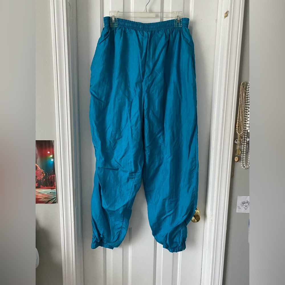 Blue, vintage windbreaker pants